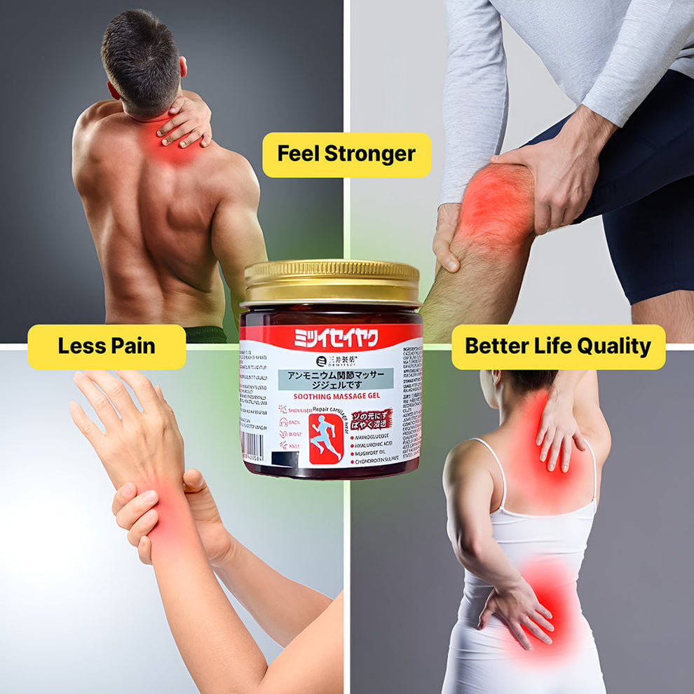 Japanese massage gel for joint and muscle pain relief