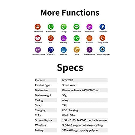 Smart Watch | T55 Dual Belts Smart Watch Style Bluetooth 44mm Heart Rate Monitor for iOS & Android