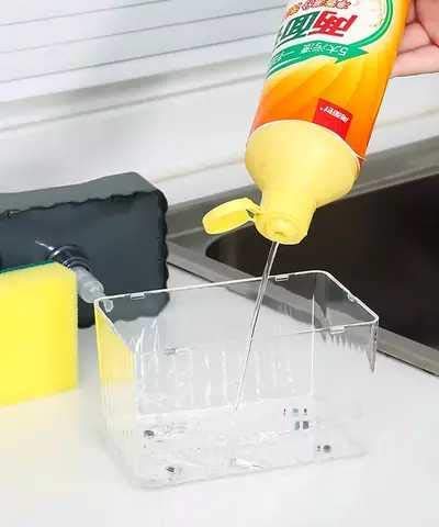CleanMagic Liquid Soap Dispenser & Sponge holder ( With Free Sponge)