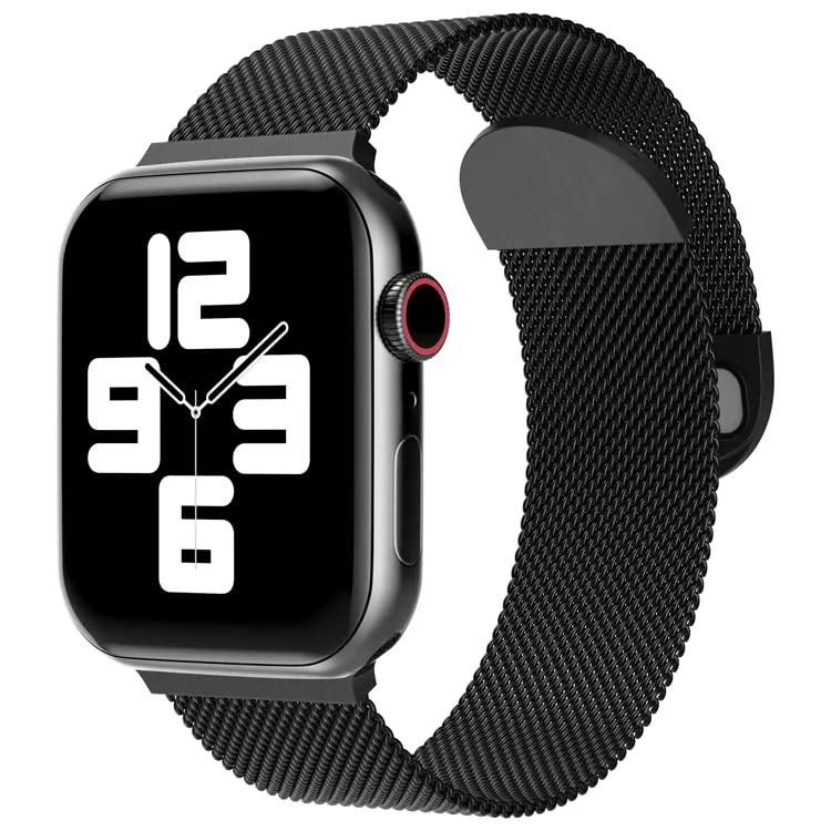 Smartwatch Metal Stainless Steel Bands Compatible with Apple Watch Bands Loop Magnetic Milanese Mesh Strap for iWatch Series 7 6 5 4 3 2 SE 38MM 40MM 41MM 44MM 49MM