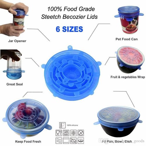 Magic Silicon Lid - Microwave Safe ( Set of 6 )