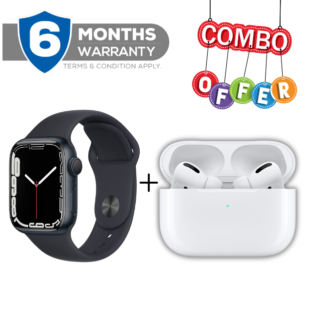 Airpods Pro (2nd Gen) + Smart Watch Series 7 | Compatible with Apple iPhone & Android Devices | Combo Offer