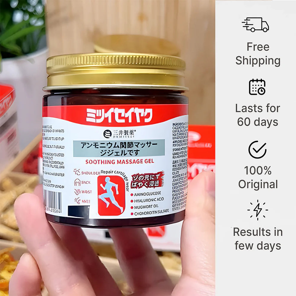 Japanese massage gel for joint and muscle pain relief
