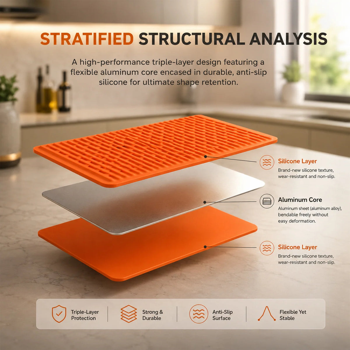 Foldable Silicone Phone Stand| Adjustable Mobile Phone Holder with Anti-Slip Base| Flexible Desktop Stand for Smartphones| Portable Phone Mount for Home| Office, Travel & Video Calls (Orange, 1 Pack)