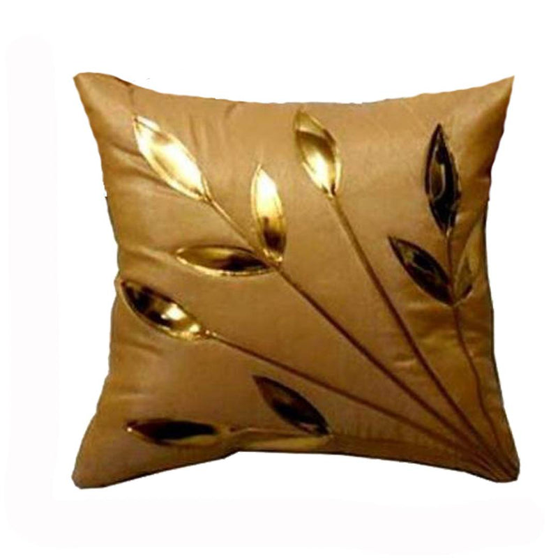 Golden Leaf Beige Cushion Covers Pack Of 5