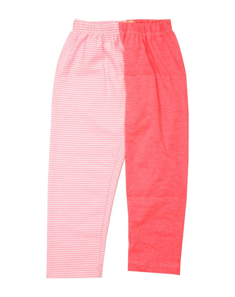 Pink Cotton Stripe Leggings