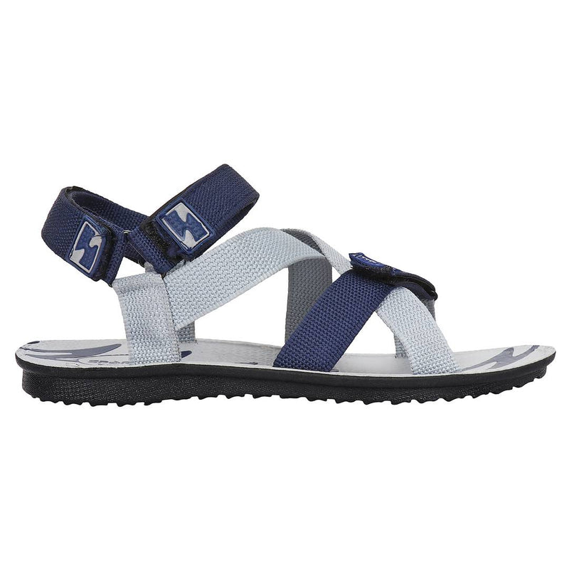 Men Blue Grey Canvas Comfort Sandals