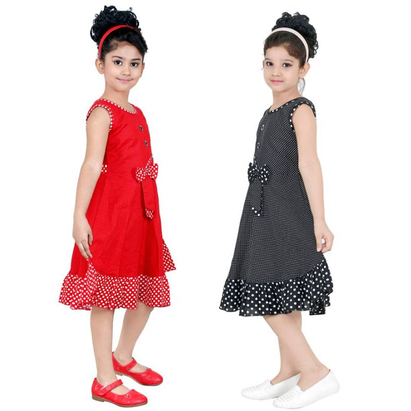 RED AND BLACK BEAUTIFUL COTTON FROCK