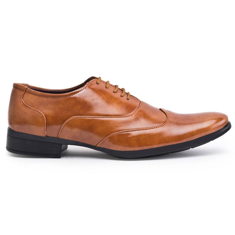 Tan Synthetic Solid Formal Shoes