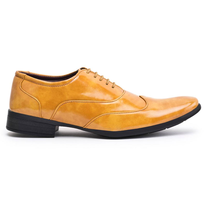 Yellow Synthetic Solid Formal Shoes