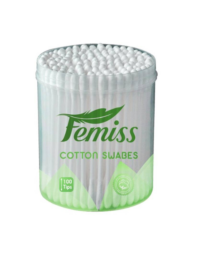 Femiss Beauty Care Cotton Swabs Jar Of 100 Sticks (Pack Of 4)