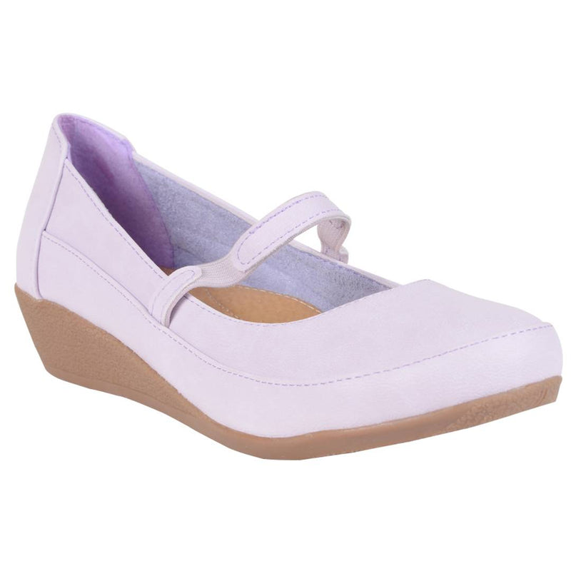 Synthetic Leather Front strap platform heeled Wedge