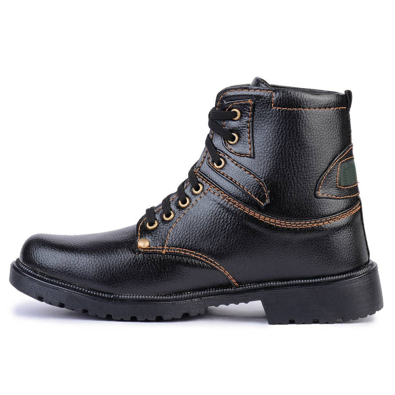 Black Fabric boots for Men's