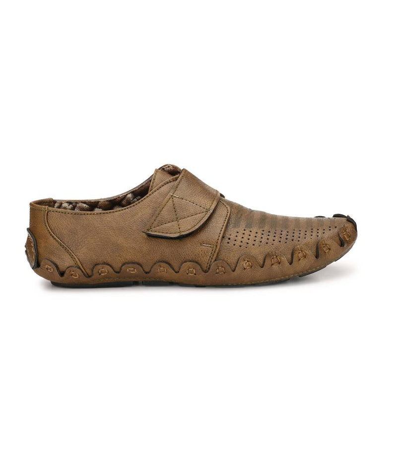 Men's Brown Solid Synthetic Sandal