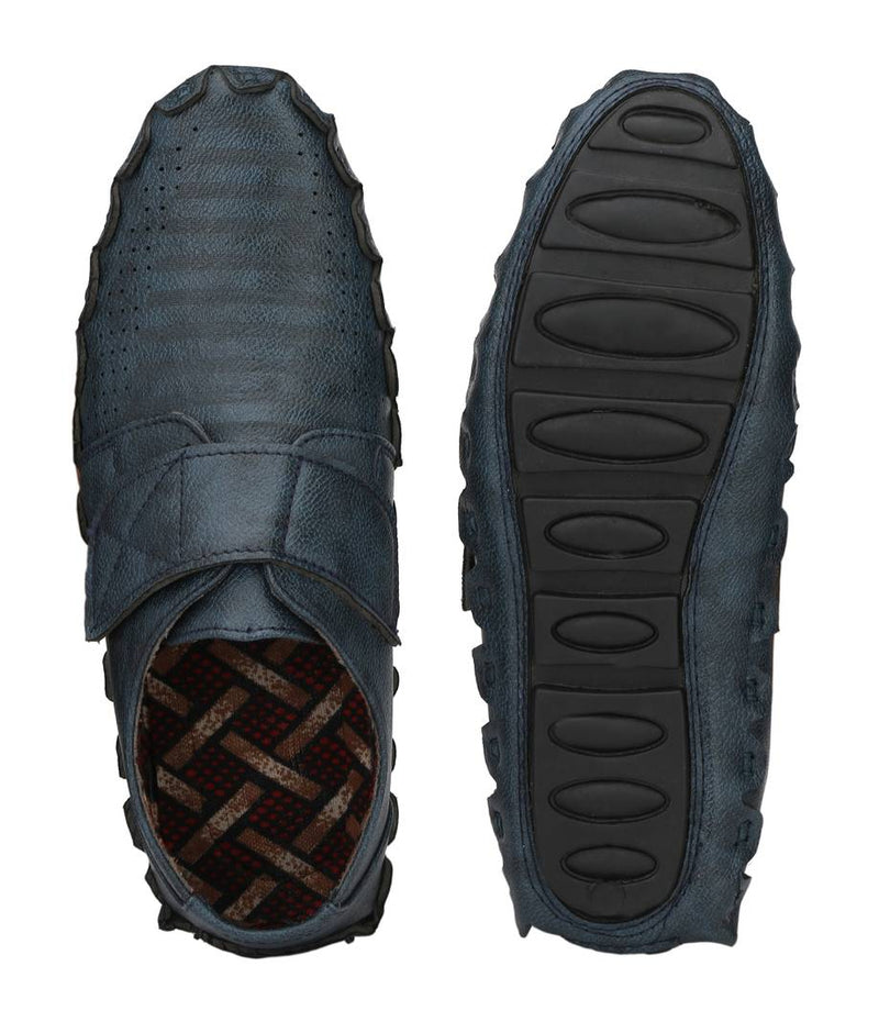 Men's Blue Solid Synthetic Sandal