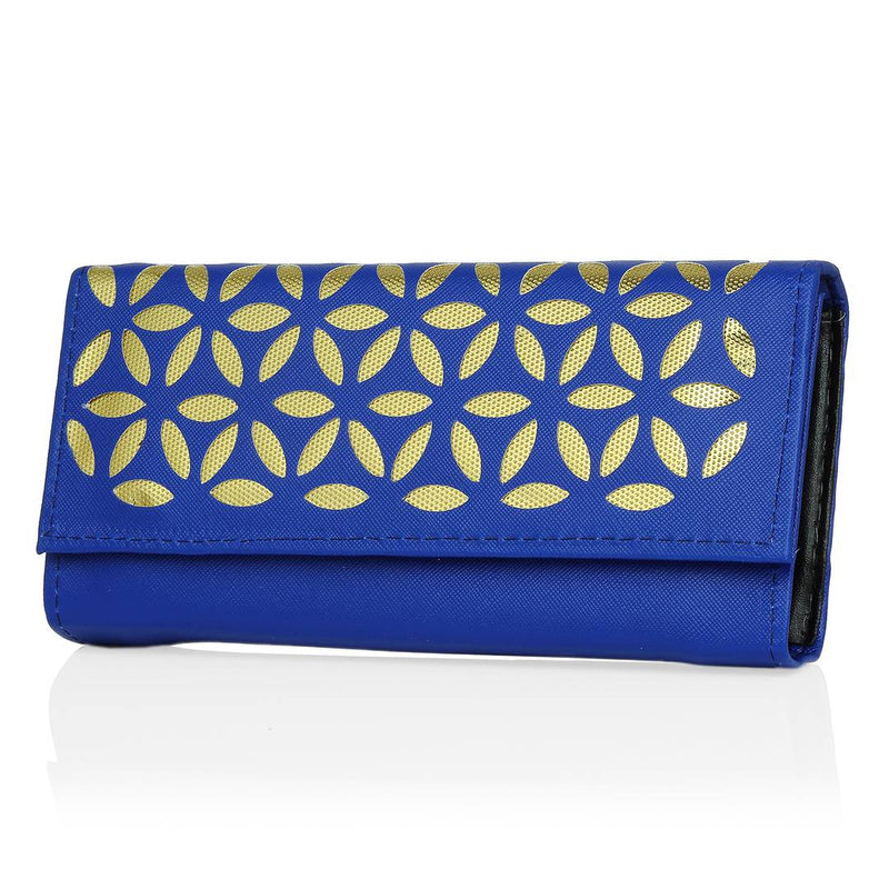 Women's Blue PU Card Holder Wallet