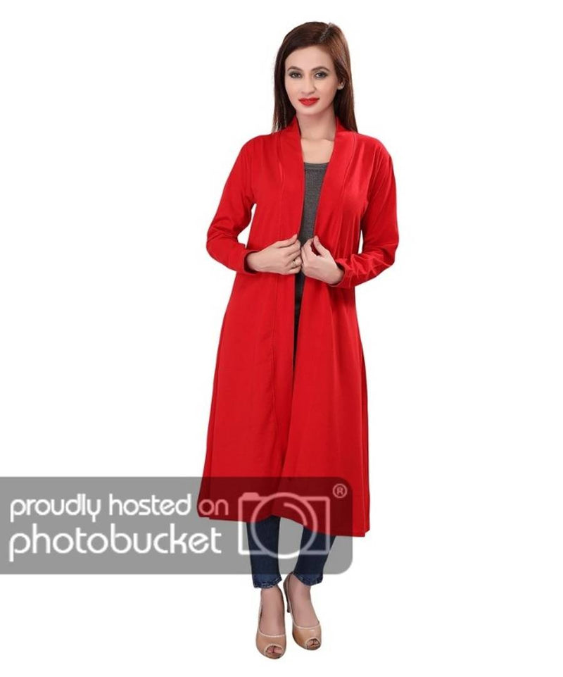 Red  Solid Viscose Rayon Shrugs for Women's