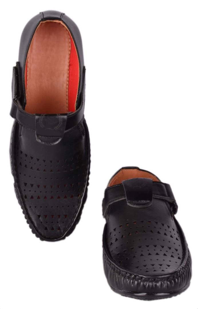 Men's Black Synthetic leather Sandals