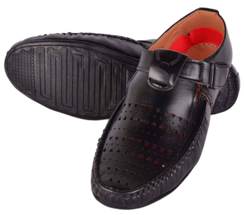 Men's Black Synthetic leather Sandals