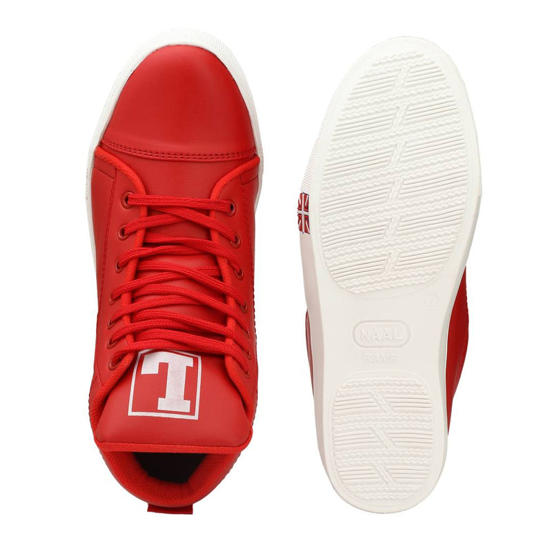 Red Synthetic Sneakers Casual Shoes for Men's