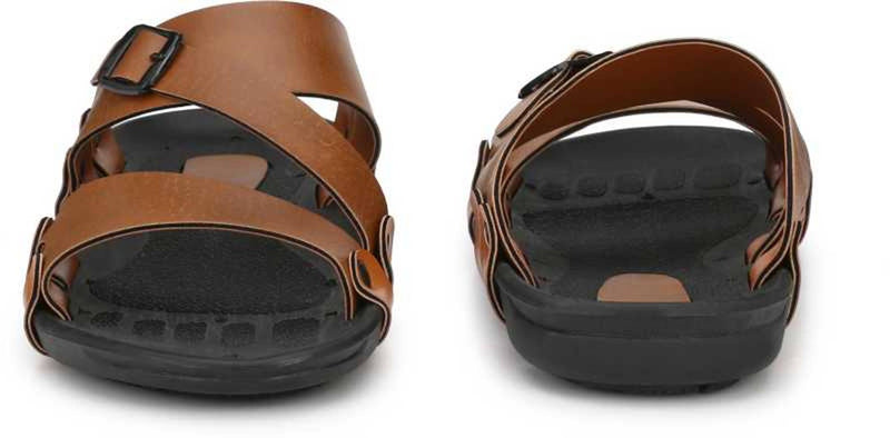 Trendy & Comfy Tan Synthetic Leather Sandals for Men