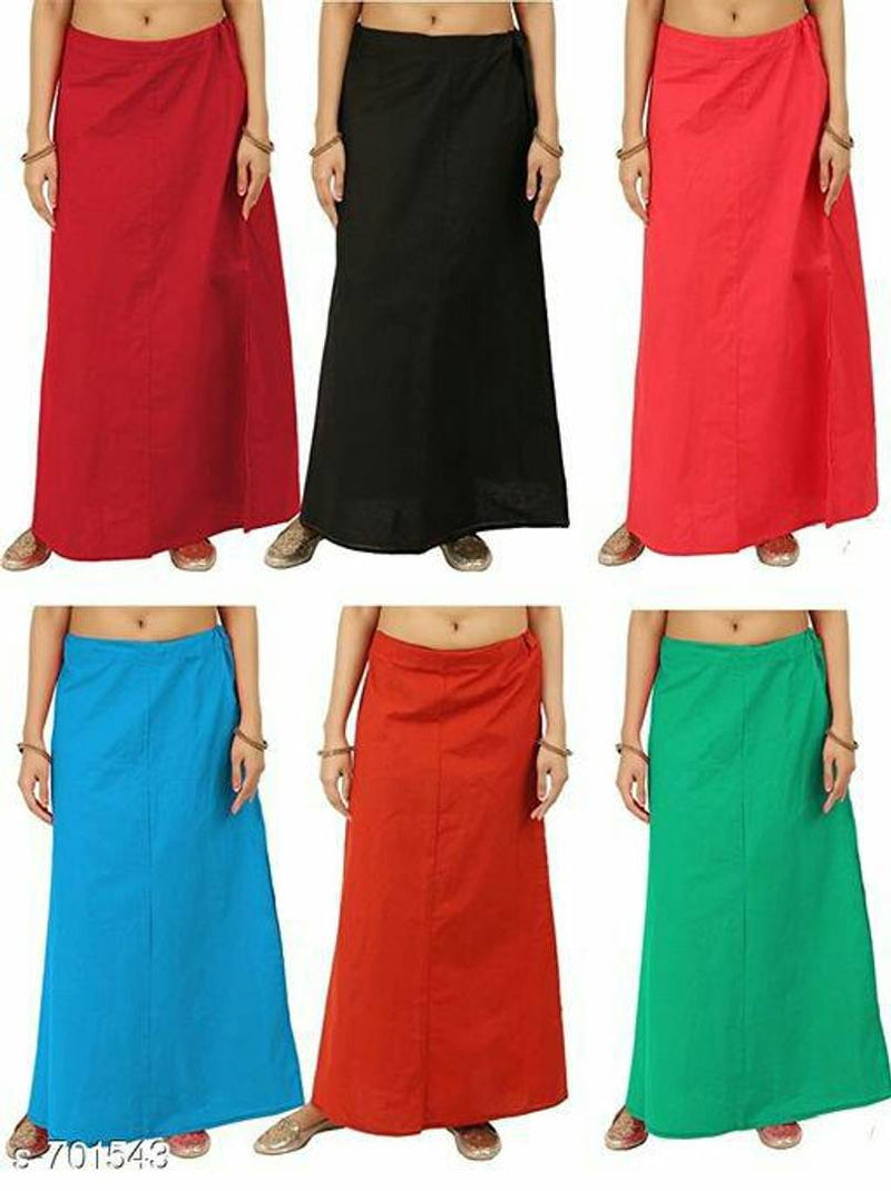 Solid Cotton Petticoats (pack of 6)