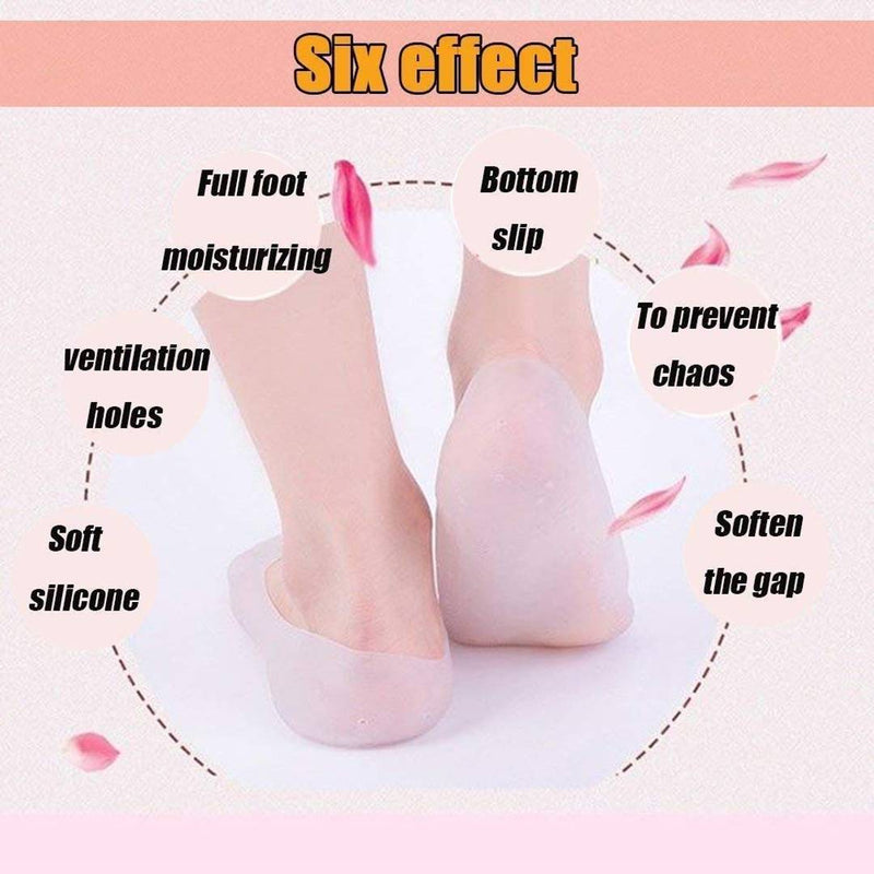 Silicone Full Length Gel Heel Socks For Dry Hard Cracked Heel For Men & Women