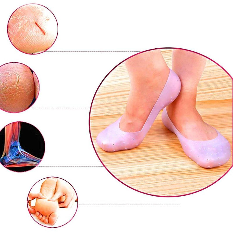 Silicone Full Length Gel Heel Socks For Dry Hard Cracked Heel For Men & Women