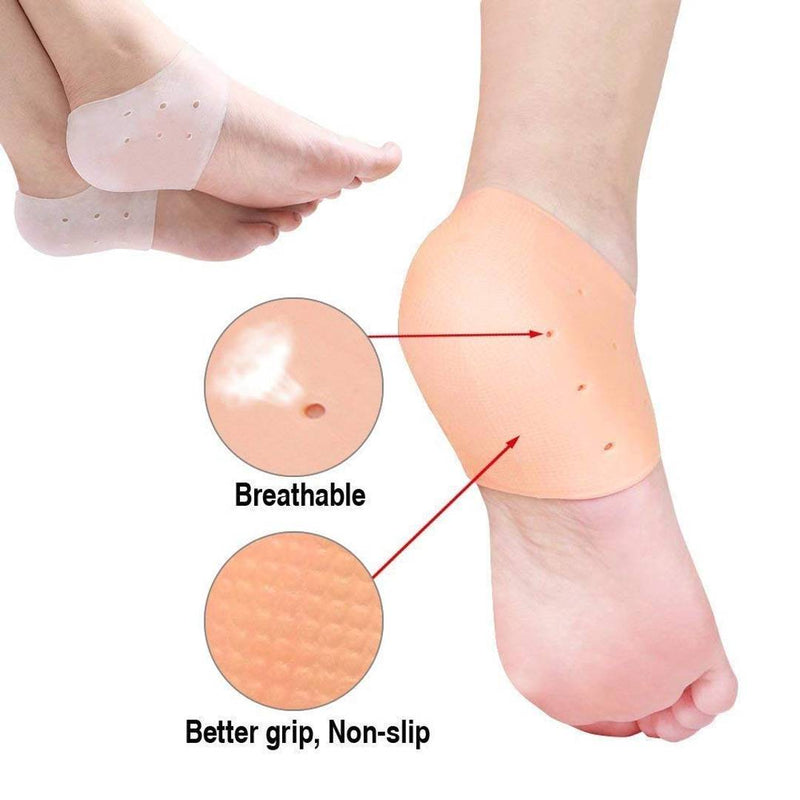 Silicone Gel Heel Socks For Dry Hard Cracked Heel For Men & Women - 1 Pair