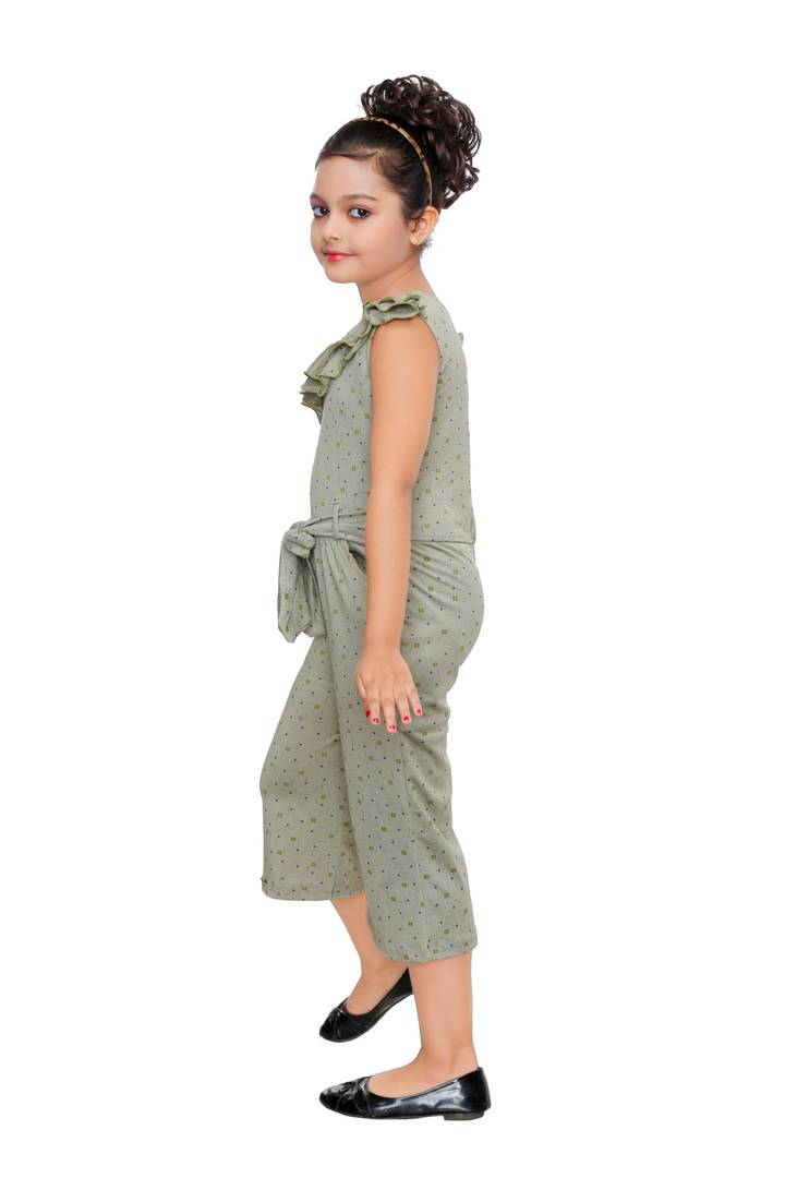 Girl's Printed Polyester Basic Jumpsuit