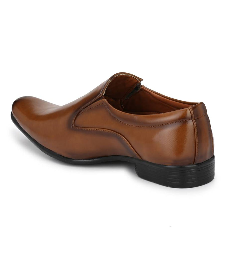 Men's Tan Solid SlipOn Formal Shoes