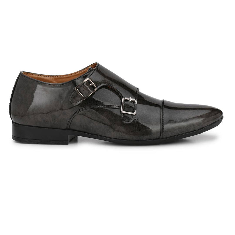 Men's Black Solid Monk Strap Formal Shoes