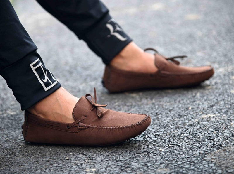 Men's Brown Suede Solid Loafers