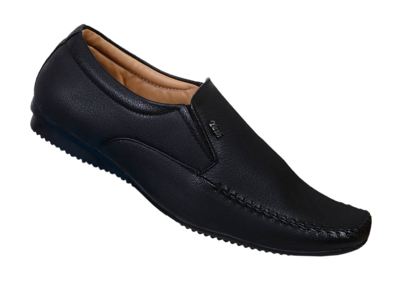 Black Solid Formal Slip On Shoes for Men