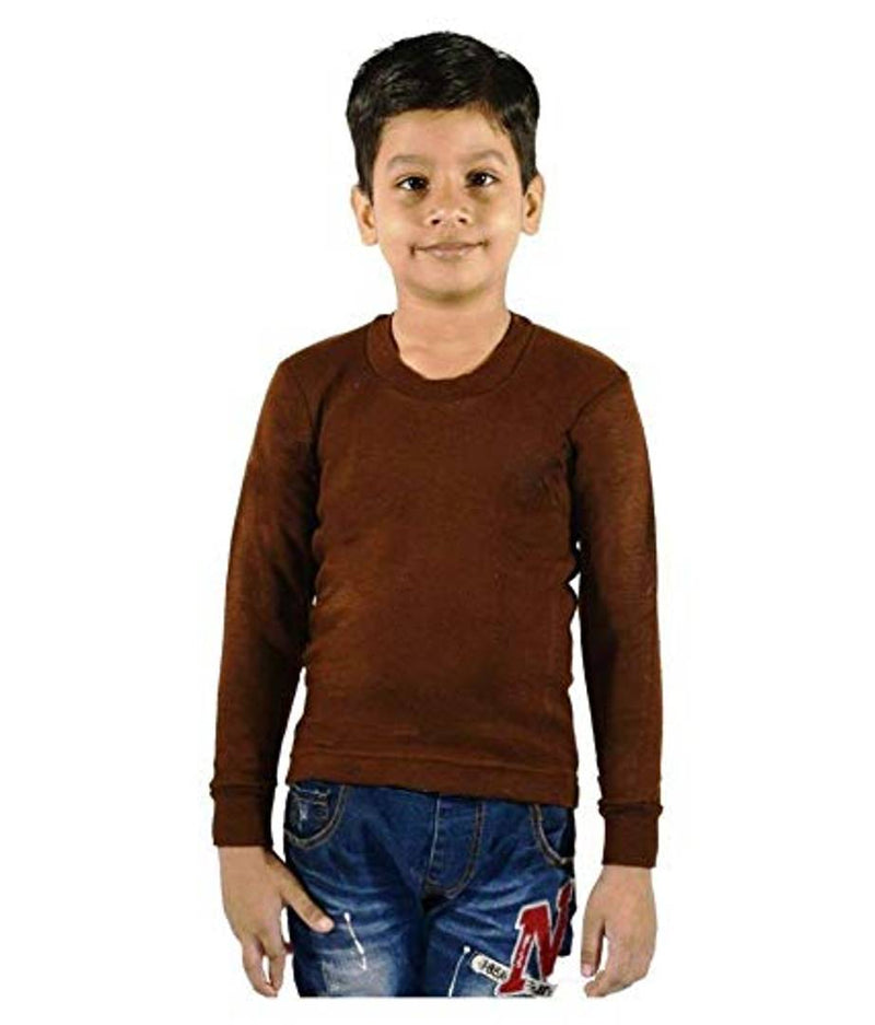 Boy's  Brown Cotton  Sweatshirt