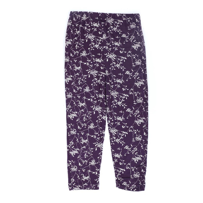 Girls Purple Cotton Spandex Leggings