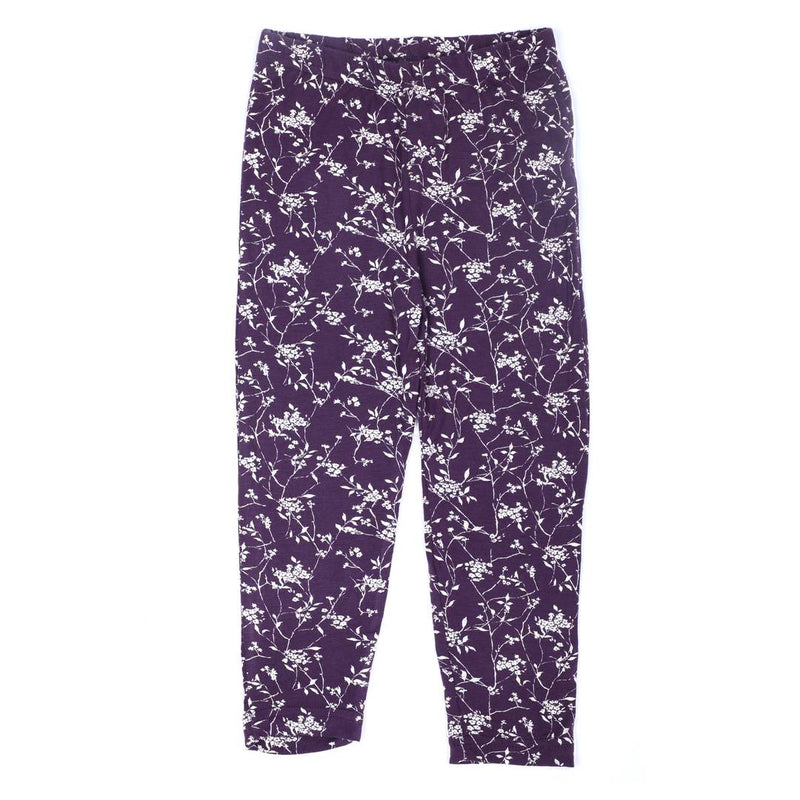 Girls Purple Cotton Spandex Leggings