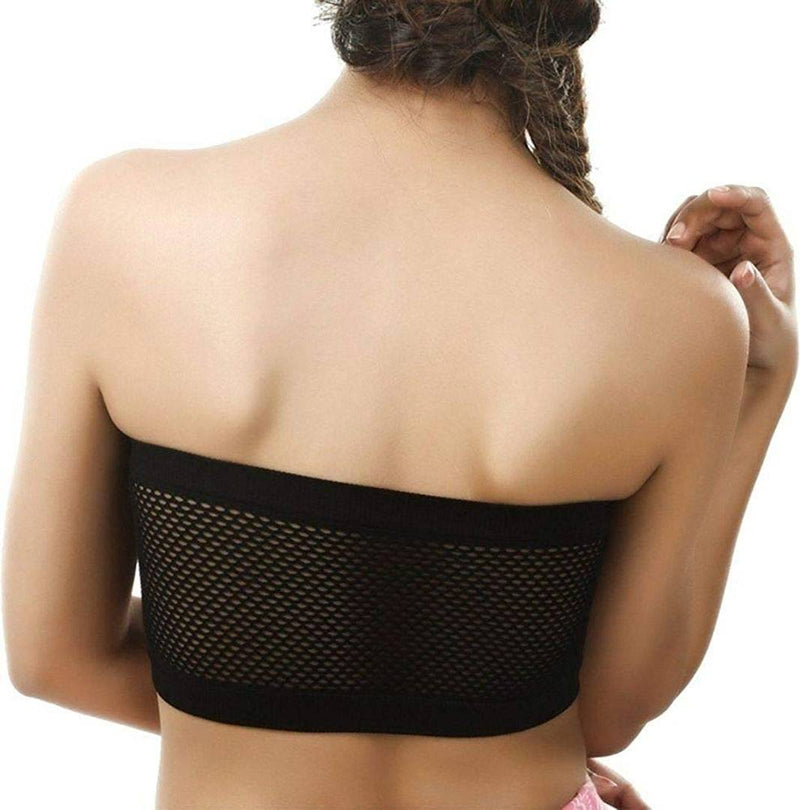 Women Cotton Stretchable Fit Non Padded Strapless Tube Bra