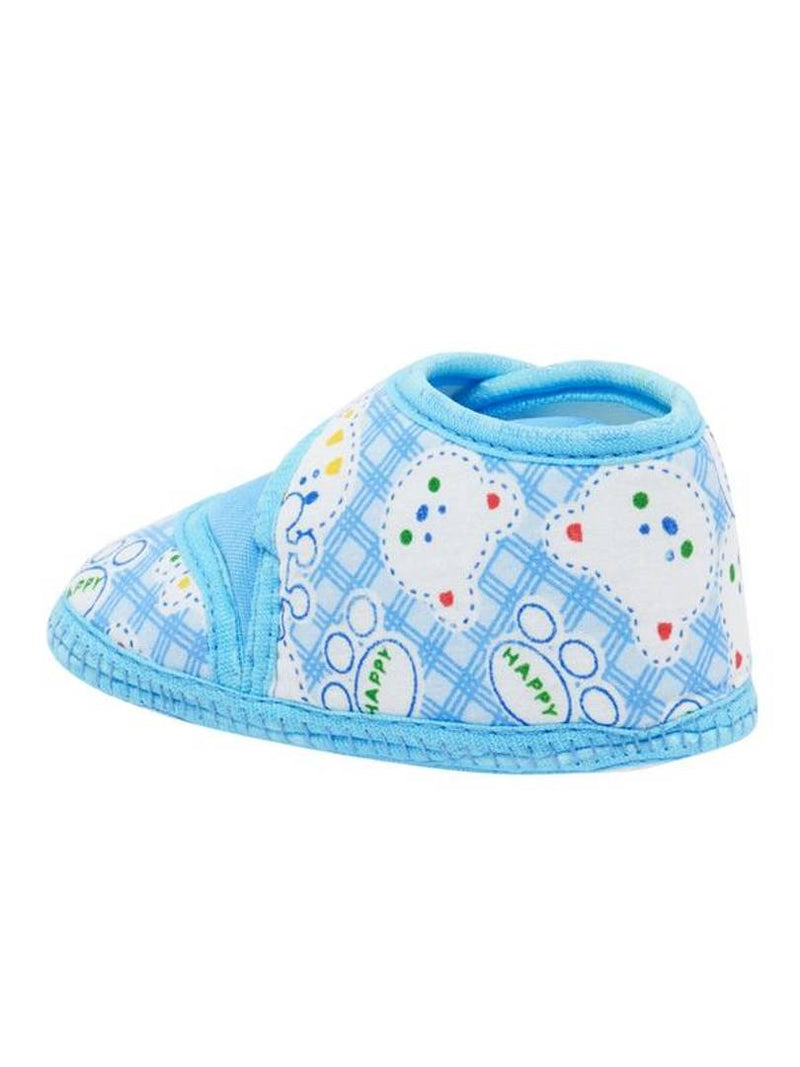 Cat Printed Carolina Blue Baby Shoes for Girls & Boys
