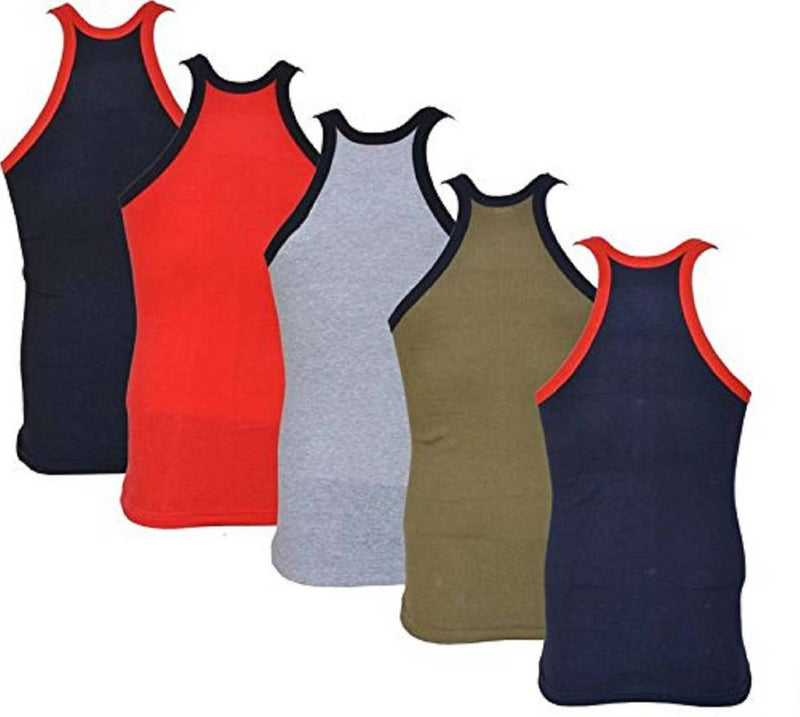Pack Of 5 Solid Cotton Gym Vest for Men's