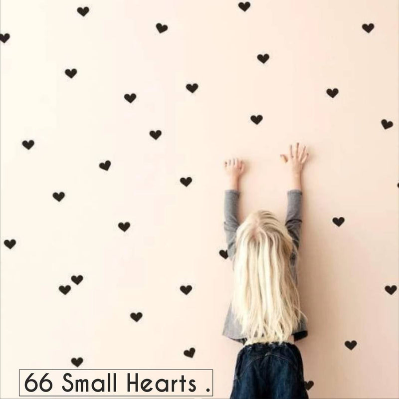 Premium Black Small Hearts Wall Sticker