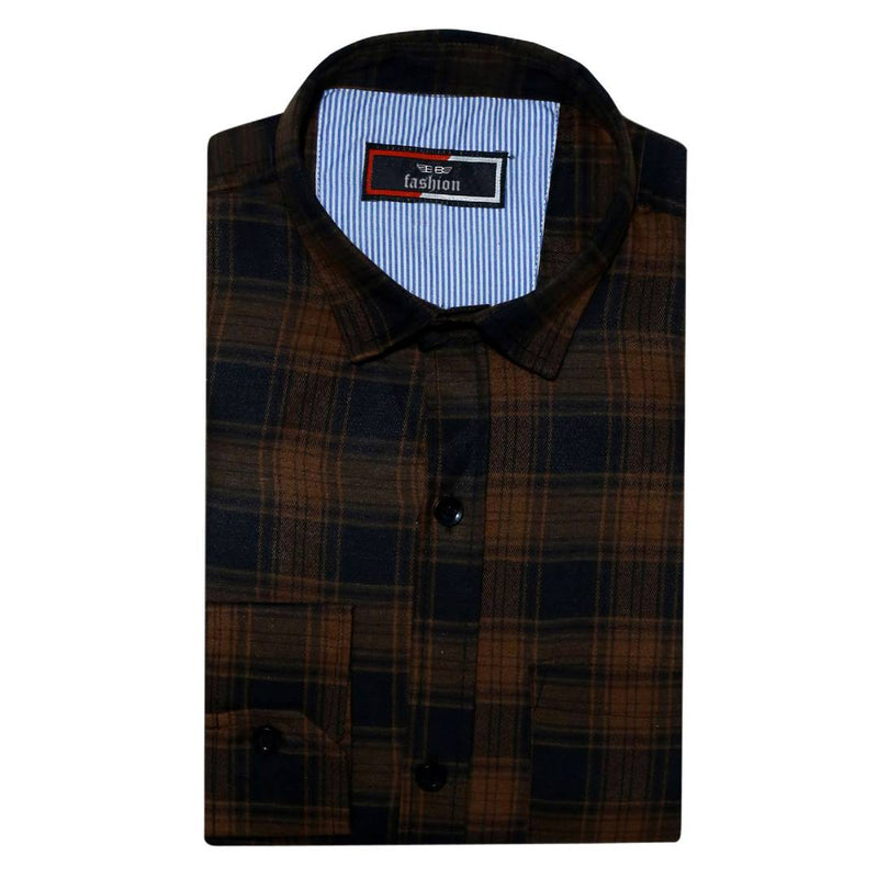 Men's Fashionable Multicoloured Cotton Checked Long Sleeves Regular Fit Casual Shirt