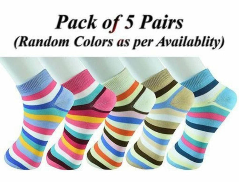 Fancy Cotton Mix Women  Socks (Pack Of 5)