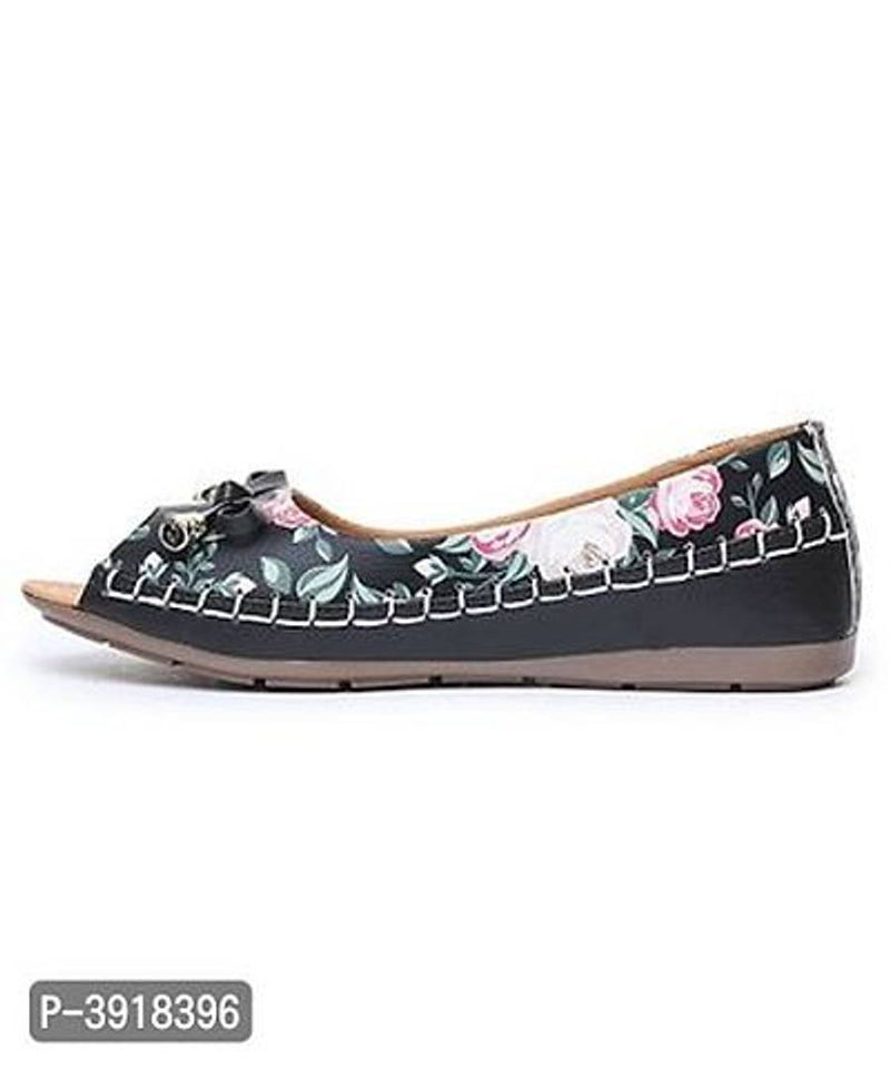 Women's Synthetic Printed Black Bellies