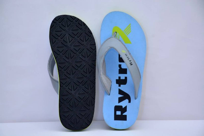 Comfortable Sky Blue Fabric Slippers For Men