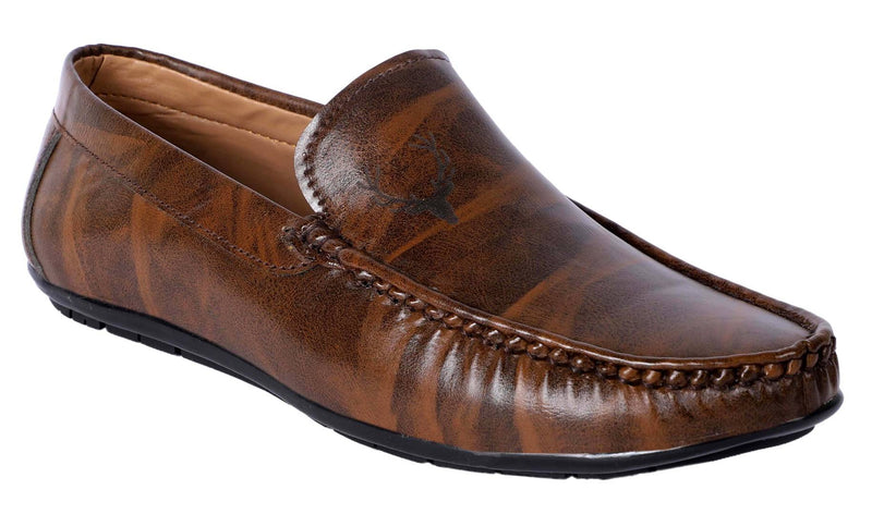 Classy Brown Artificial Leather Casual Loafer Shoes For Men