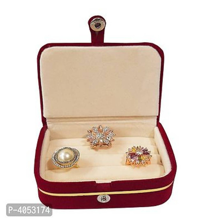 Velvet Combo Jewellery Box Ring Box Earrings Necklace Organiser For Women's Pack of 2