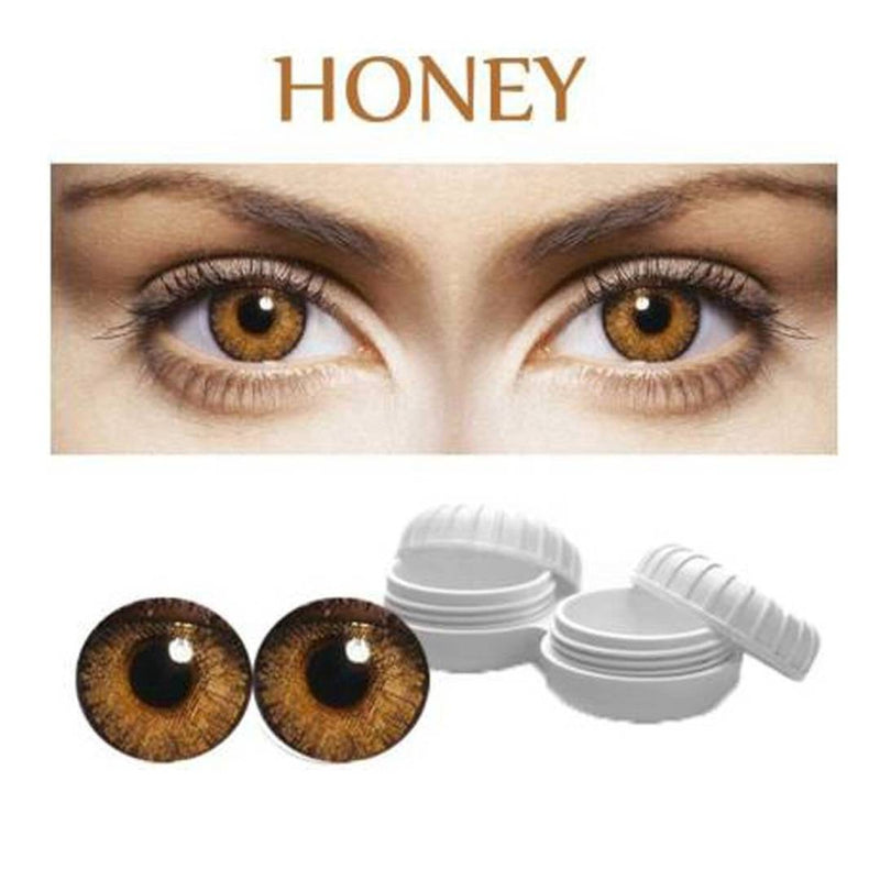 1 Pair Honey With Solution Colored Contact Lens Monthly  (0, Colored Contact Lenses, Pack of 1 PAIR)