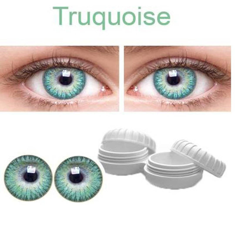 1 Pair Turquoise Colored Contact lens With Case & Solution Monthly  (0.00, Colored Contact Lenses, Pack of 1 PAIR)