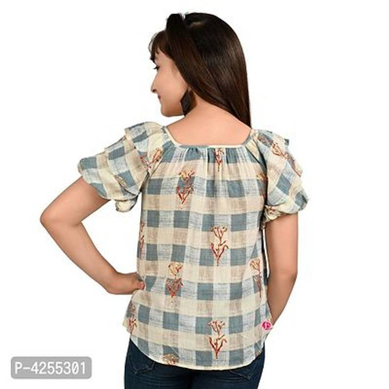 Classy Multicoloured Cotton Blend Top For Girls